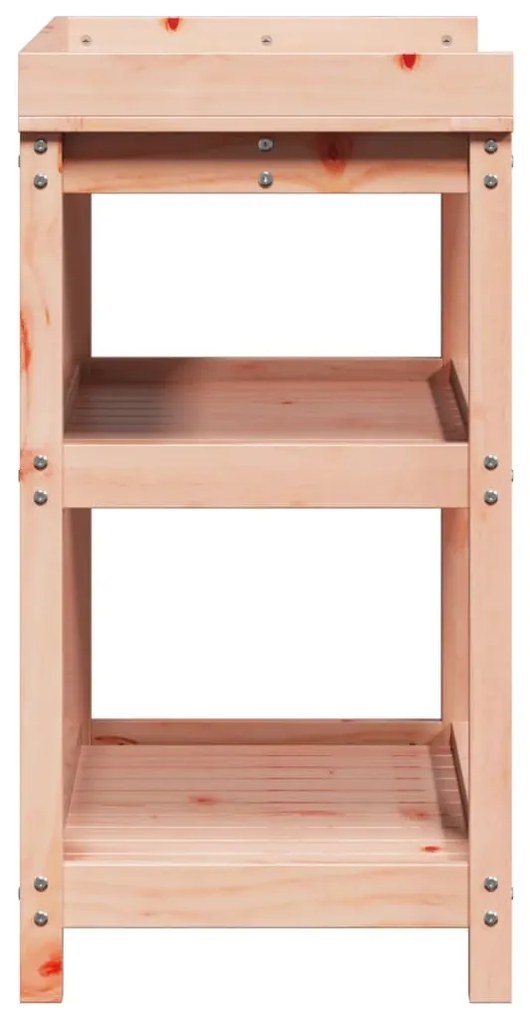 Τραπέζι Κηπουρικής με Ράφια 82,5x45x86,5 εκ. Μασίφ Ψευδότσουγκα - Καφέ
