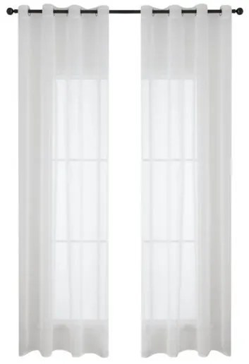 Beauty Home Κουρτίνα γάζα μονόχρωμη με 8 μεταλλικούς κρίκους Sharp Art 8448 140x270 Εκρού