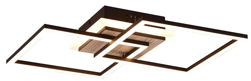 Φωτιστικό Οροφής RL Lighting Giro R62793635 Μαύρο Ματ και Ξύλο MDF