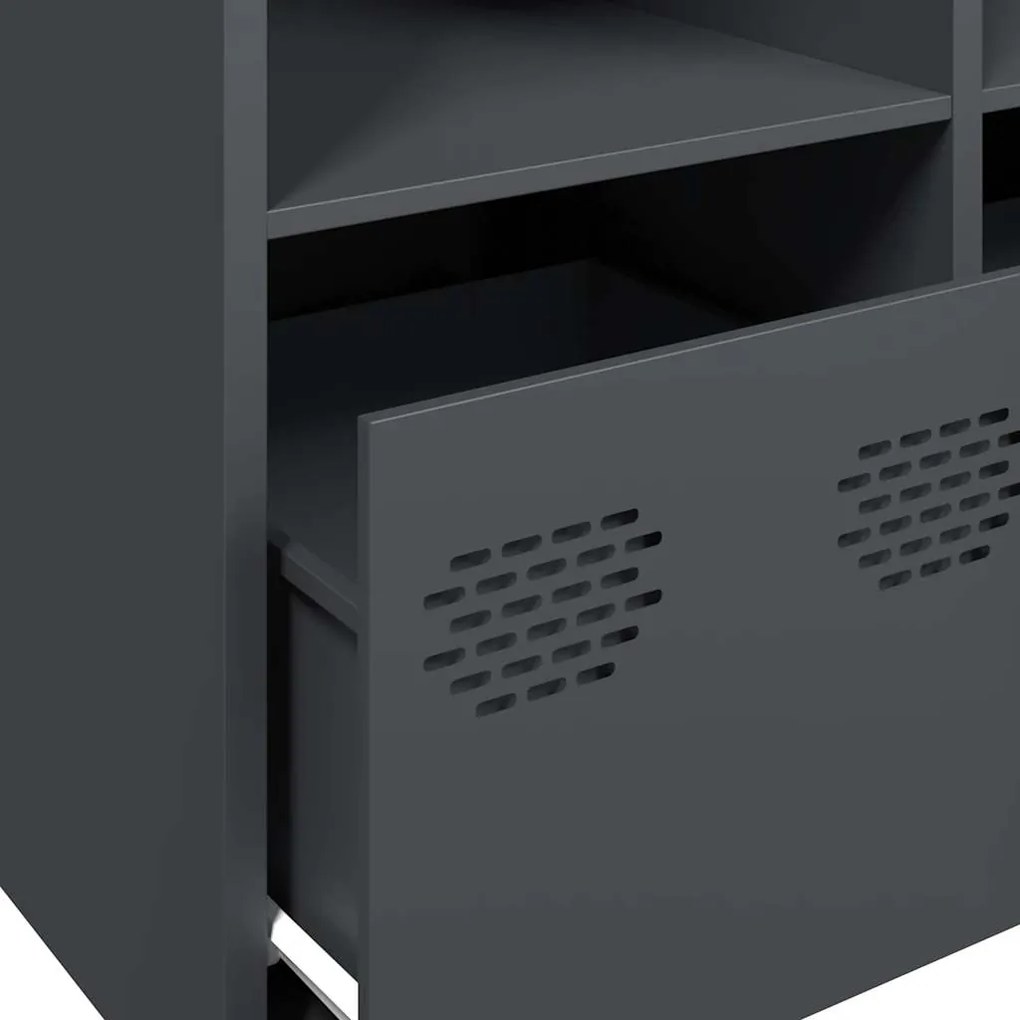Ντουλάπι Ανθρακί 135x39x73,5 εκ. από Χάλυβα Ψυχρής Έλασης - Ανθρακί