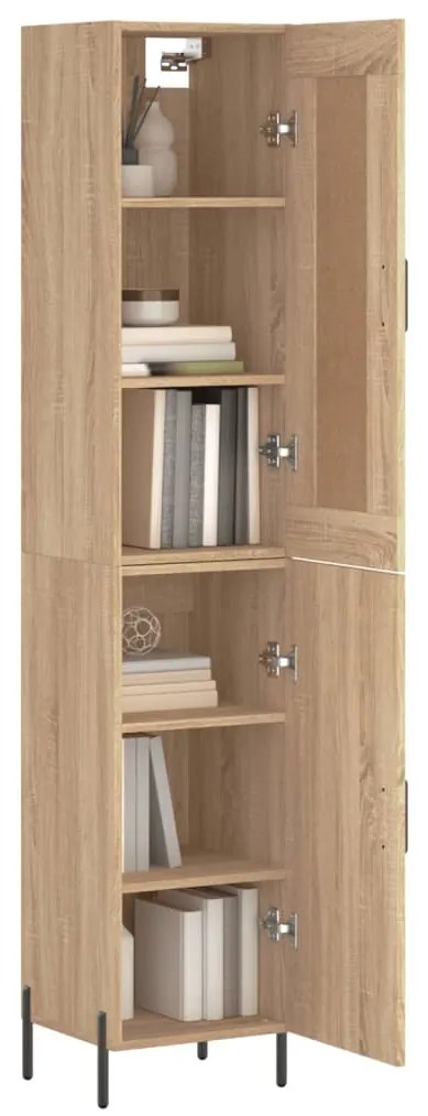 vidaXL Μπουφές Sonoma δρυς 34,5 x 34 x 180 εκ. από Επεξεργασμένο Ξύλο