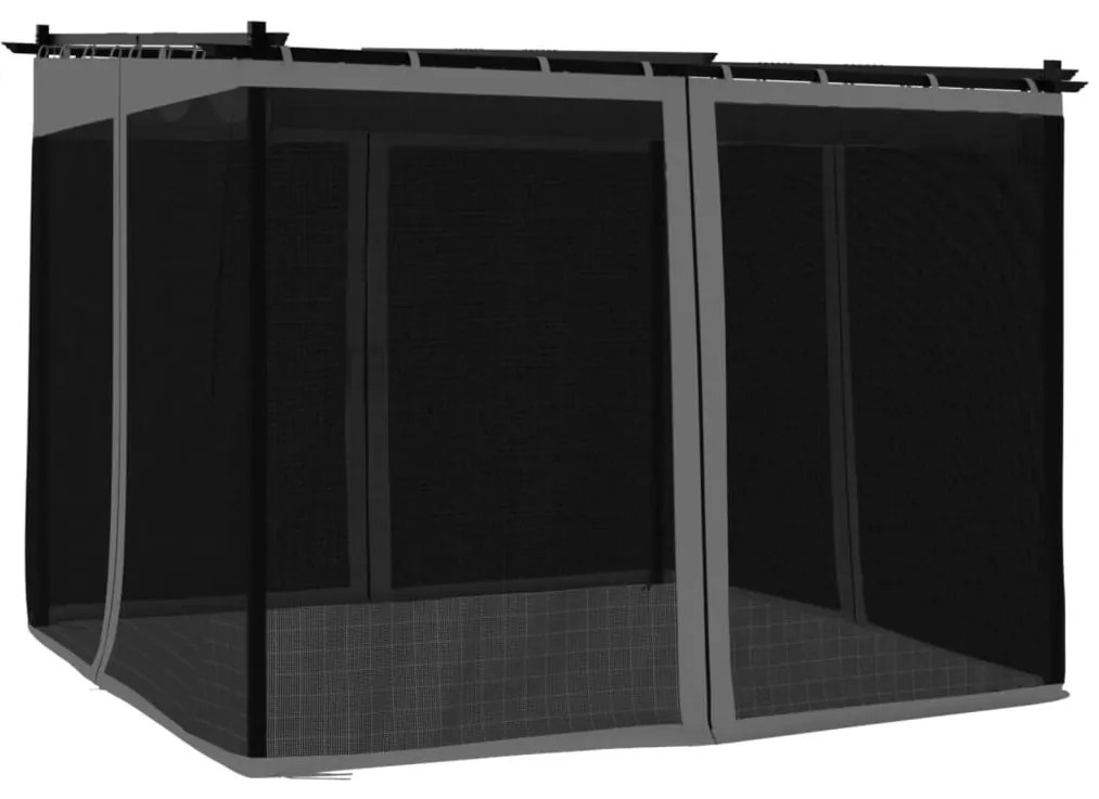 vidaXL Κιόσκι με Τοίχους από Δίχτυ Ανθρακί 3x3 μ. από Ατσάλι