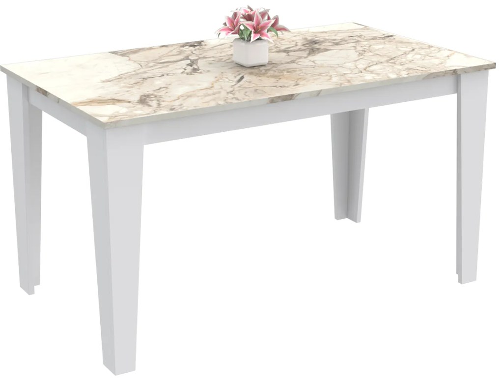 Intrahome ΤΡΑΠΕΖΙ ΚΟΥΖΙΝΑΣ SCASABLANCAINCASABLANCALTCASABLANCAIE-ROSE .01 ΜΕΛΑΜΙΝΗ ΣΕ ΛΕΥΚΟ ΜΑΡΜΑΡΟ-ΛΕΥΚΟ ΧΡΩΜΑ 130x75x75Υεκ intraho-1726529