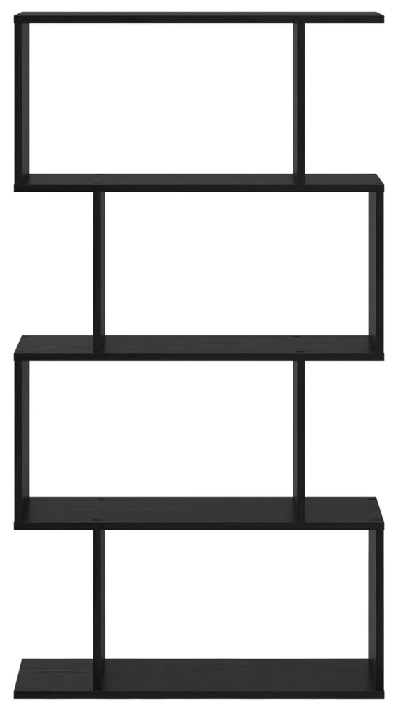 vidaXL Βιβλιοθήκη Μαύρη Οξυά 70 x 24 x 129 εκ. Επεξεργασμένο ξύλο