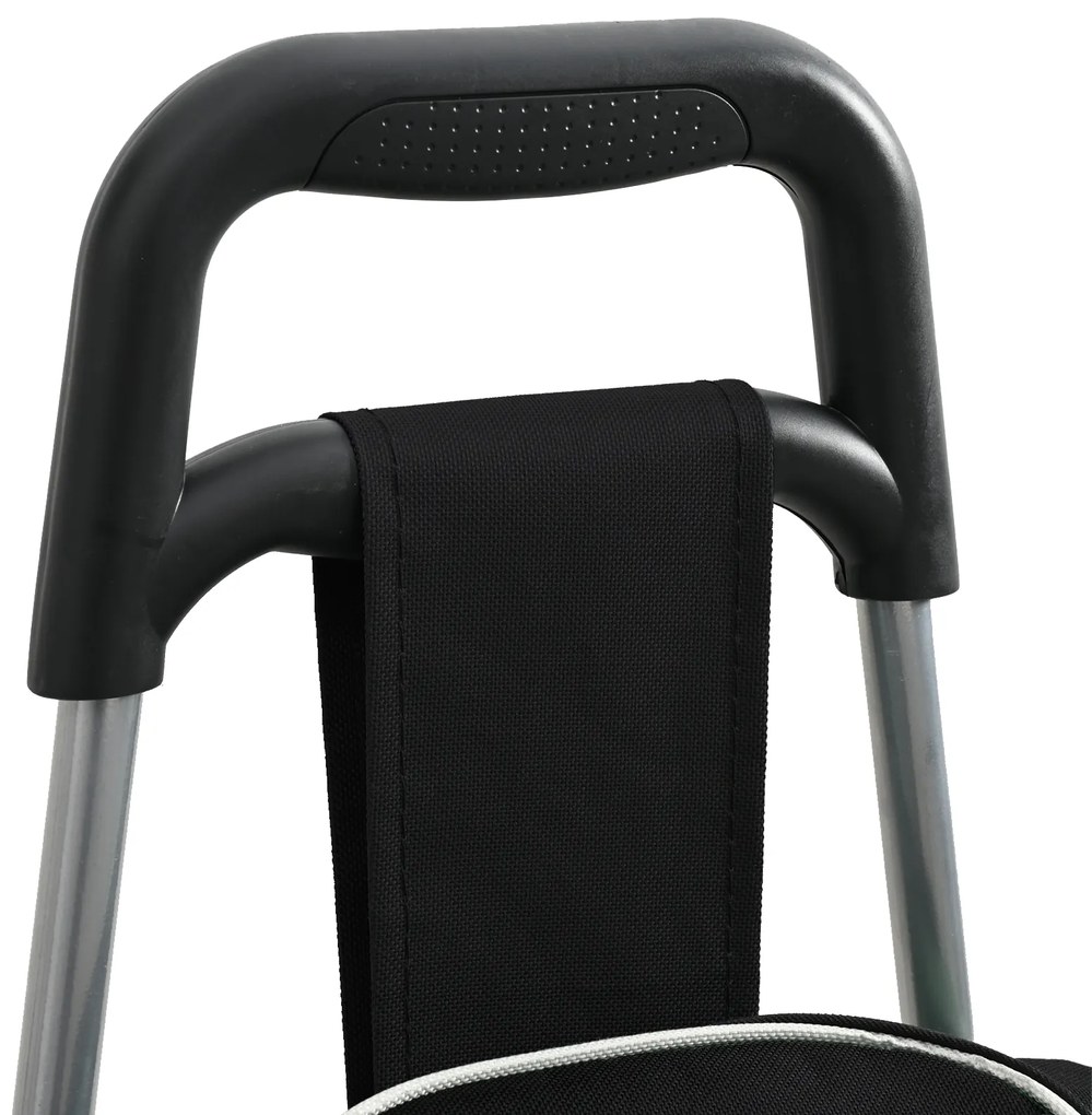 vidaXL Καρότσι Αγορών Μαύρο 39.5 x 36 x 92.5 εκ Ύφασμα Oxford