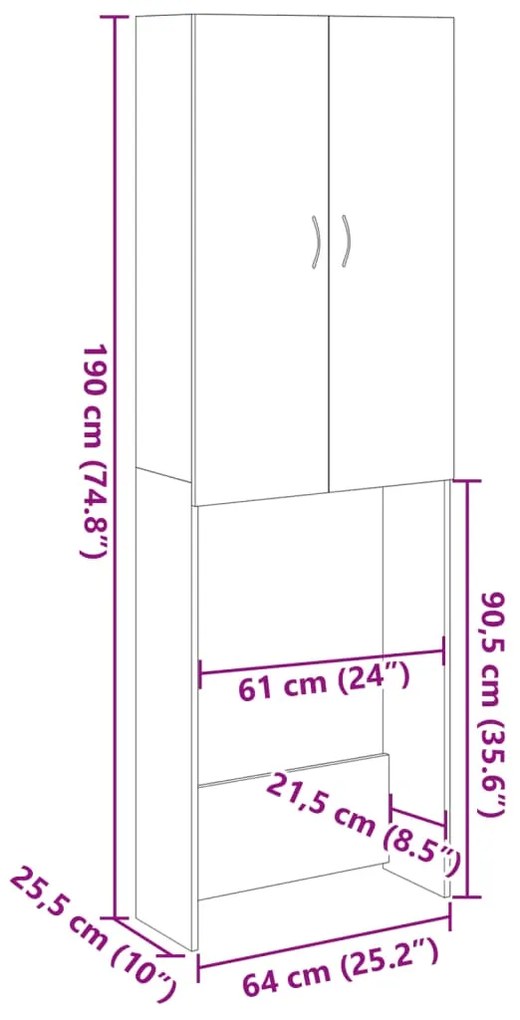 ΝΤΟΥΛΑΠΙ ΠΛΥΝΤΗΡΙΟΥ SONOMA ΔΡΥΣ 64 X 25,5 X 190 ΕΚ. 849651