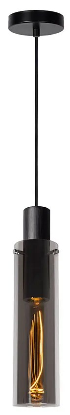 Φωτιστικό Κρεμαστό Lucide 74404-01-65 ORLANDO Φυμέ (Smoke)|Μαύρο Ματ (Black Mat)