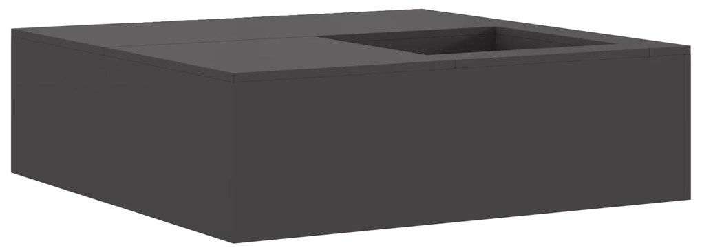 vidaXL Εστία με Αποθήκη Ξύλων Μαύρη 100x100x30 εκ. Ανοξείδωτο Ατσάλι