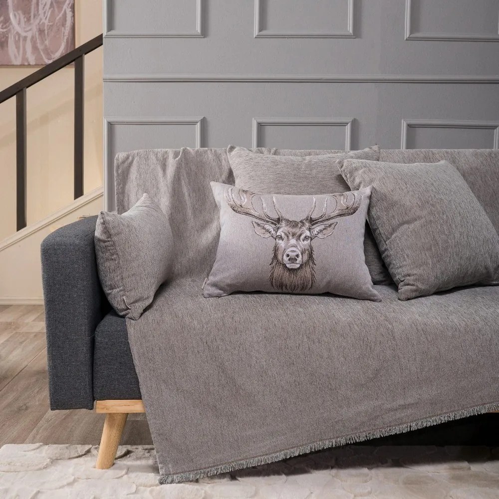Ριχτάρι Basic 07 Greige Teoran Πολυθρόνα 180x150cm Βαμβάκι-Πολυέστερ