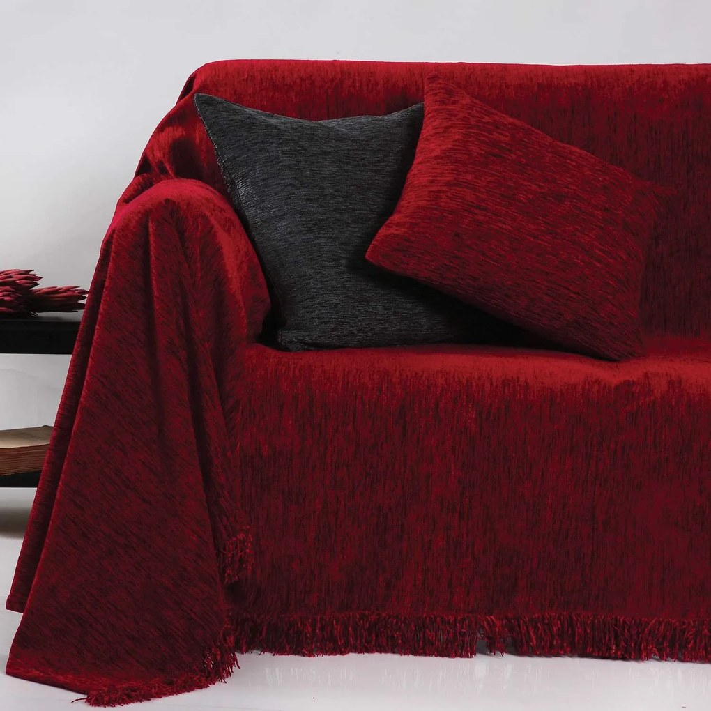 Ριχτάρι Ζακάρ Σενίλ 1300 Red Anna Riska Τριθέσιο 180x270cm 100% Βαμβάκι