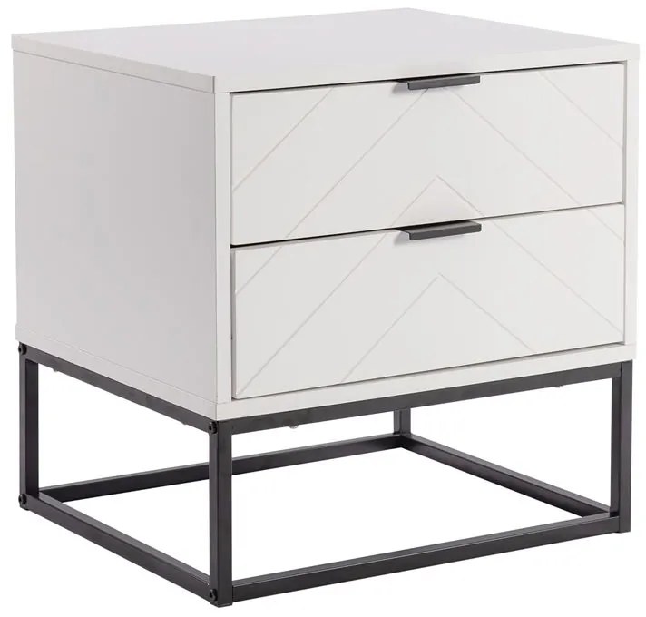 WOODWELL DIANO Κομοδίνο με 2 Συρτάρια, Άσπρο 48x40x48cm Ε7013,1