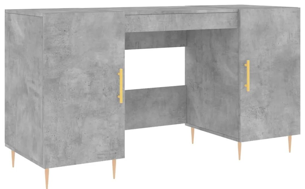 vidaXL Γραφείο Γκρι Σκυροδέματος 140 x 50 x 75 εκ. από Επεξεργ. Ξύλο