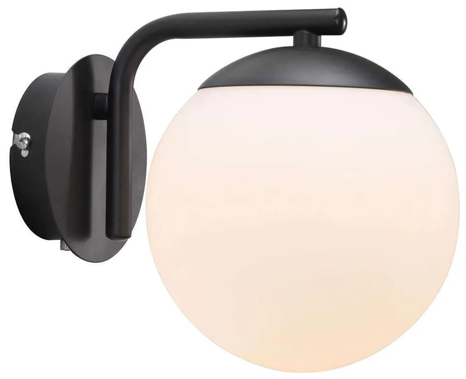 Φωτιστικό Τοίχου Grant 47091003 20,7x16,4cm 1xE14 40W Black Nordlux Metal, Glass