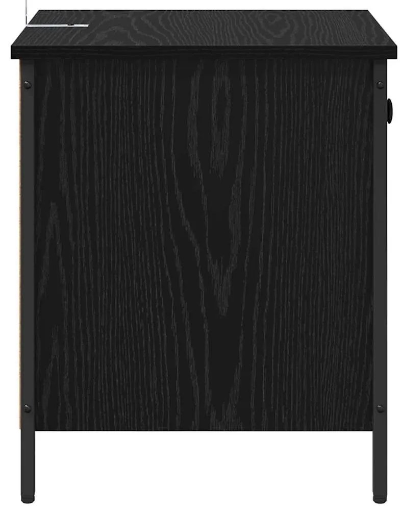 vidaXL Κομοδίνο Μαύρη Οξυά 40 x 42 x 50 cm Επεξεργασμένο ξύλο