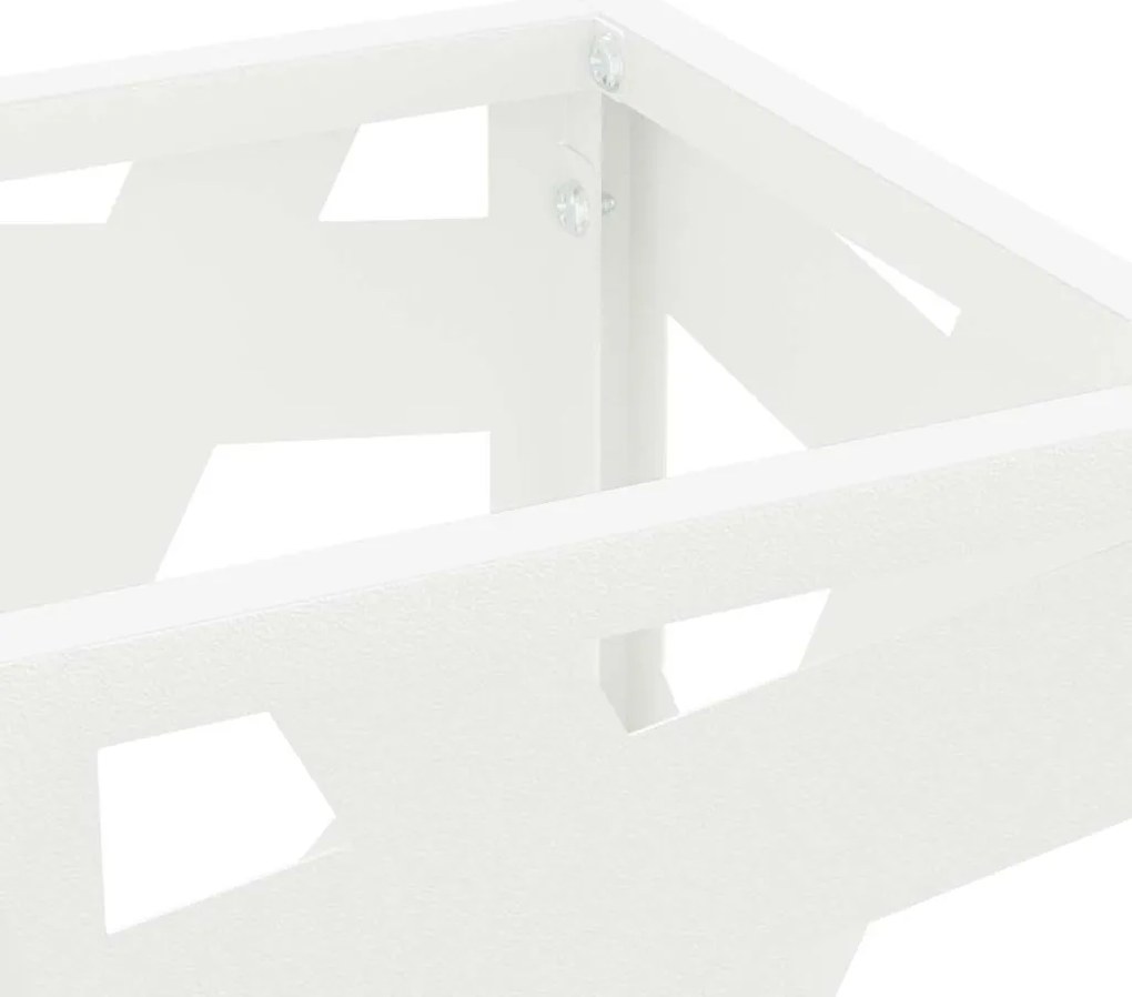 vidaXL Σχέδιο & βάση αποθήκευσης Λευκό 15.5 x 15.5 x 49 εκ Ατσάλι