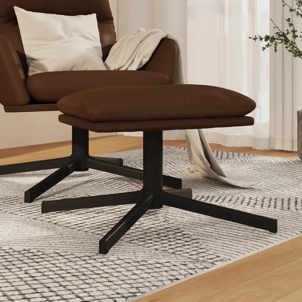 vidaXL Υποπόδιο Καφέ 45x29,5x36 εκ. από Γυαλιστερό Συνθετικό Δέρμα