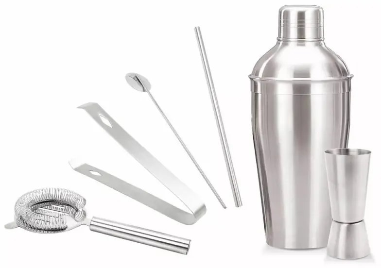 Σετ για Κοκτέιλ 6 τεμαχίων με Shaker Kinghoff KH 1392, Ανοξείδωτο Ατσάλι