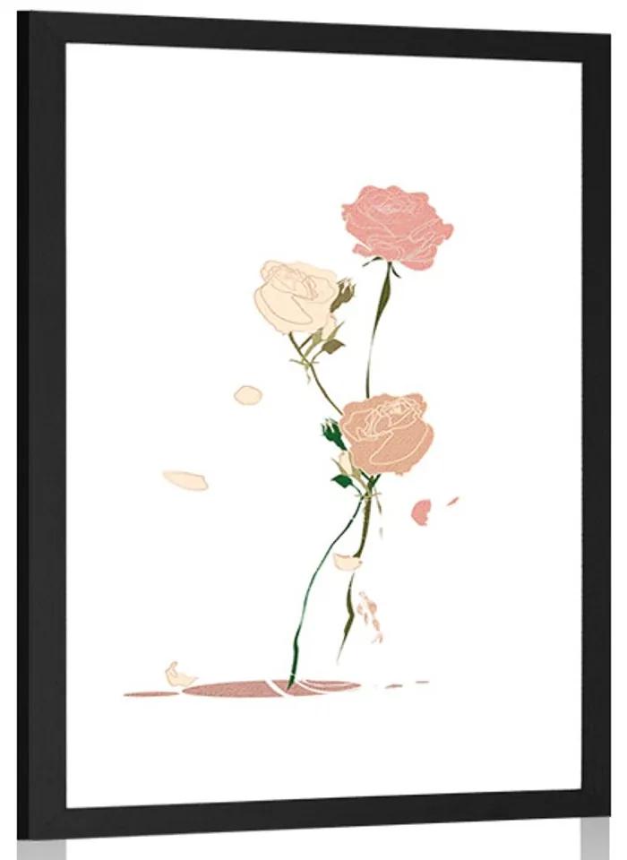 Αφίσα με παρπαστού Η ομορφιά των λουλουδιών - 20x30 silver
