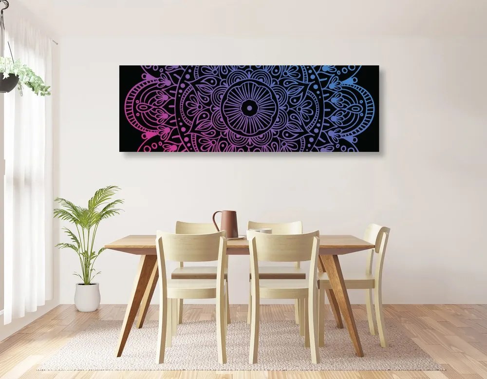 Εικόνα Mandala σε μαύρο φόντο - 135x45