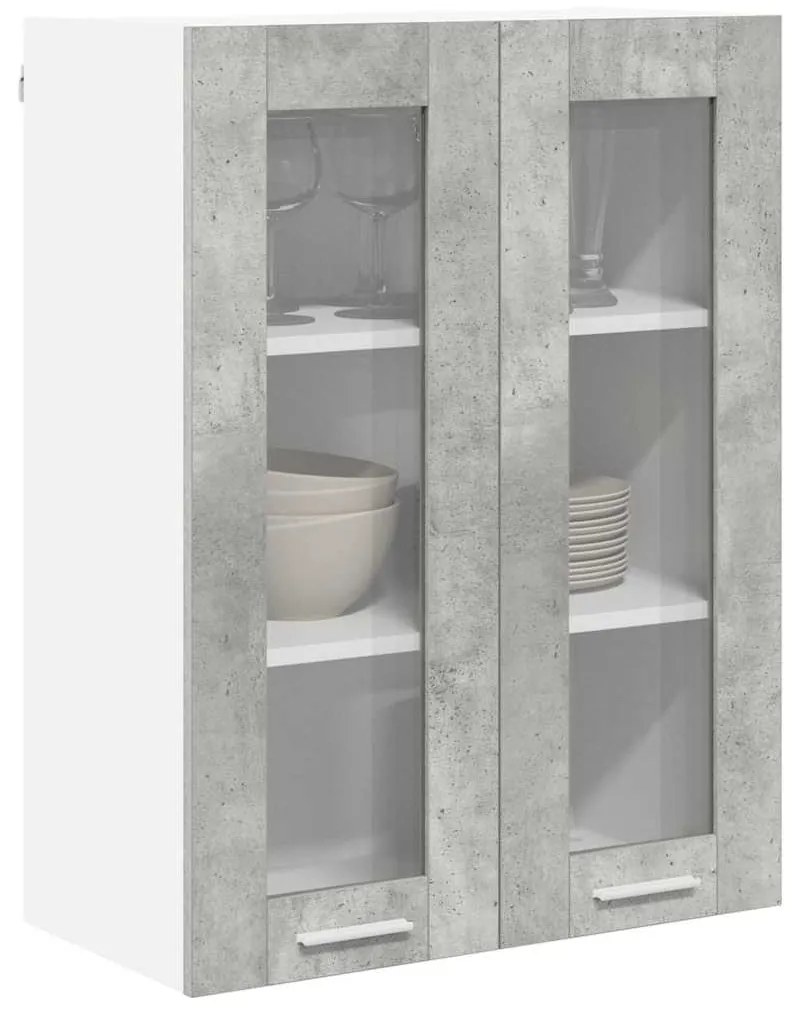 vidaXL Κρεμαστό ντουλάπι με αποθήκευση Σκυρόδεμα Γκρι 60 x 31 x 80 εκ.