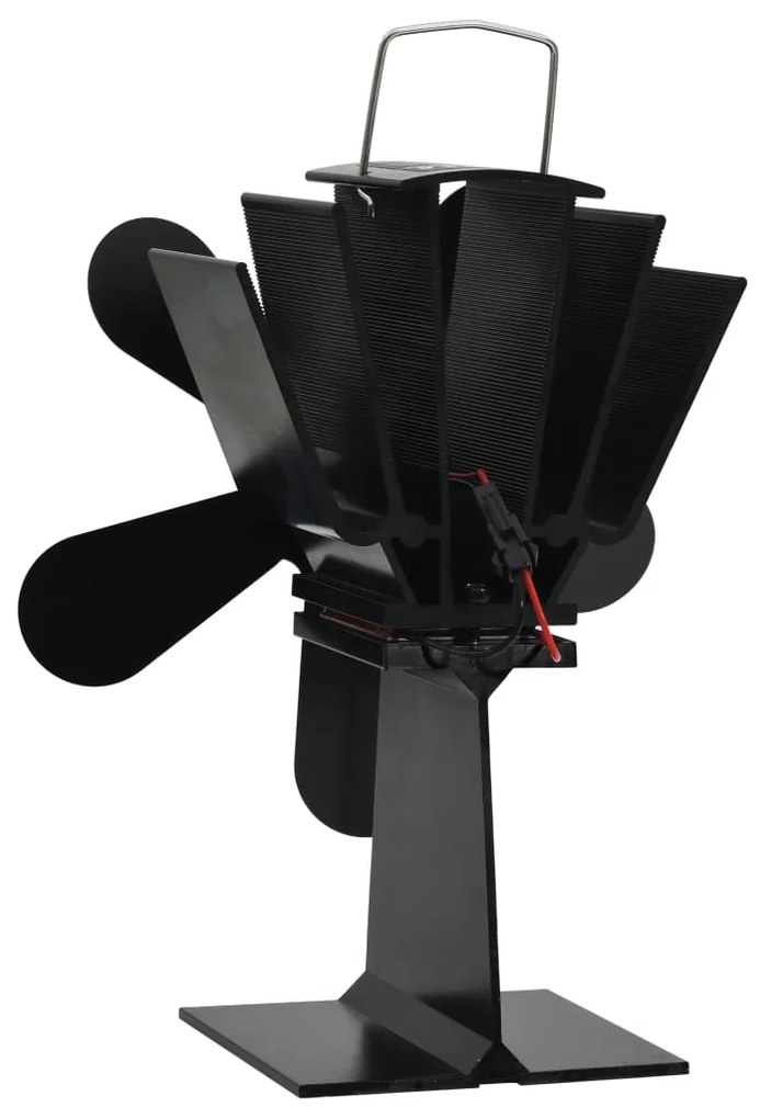 vidaXL Αερόθερμο Σόμπας Μαύρο με 5 Πτερύγια