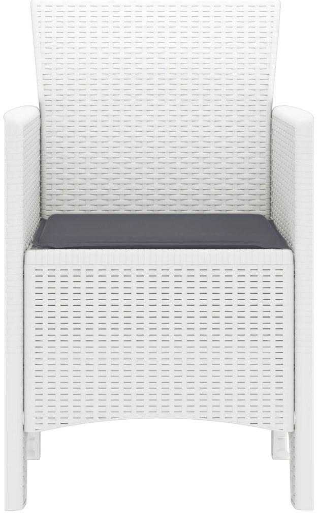 vidaXL Καρέκλες Κήπου 2 pcs Λευκό 53 x 49 x 85 εκ. Πλαστικό