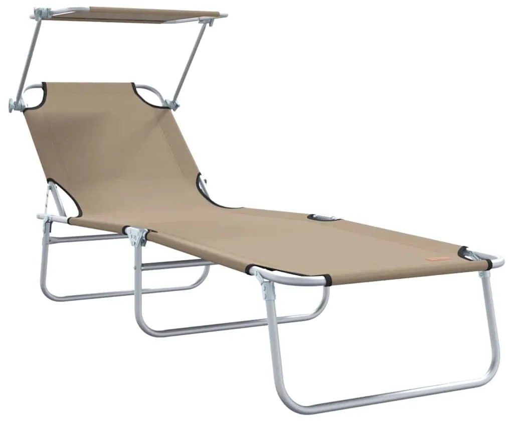 vidaXL Ξαπλώστρα 2-πρόσωπο 2 pcs Taupe 58 x 188 x 77 εκ. ύφασμα