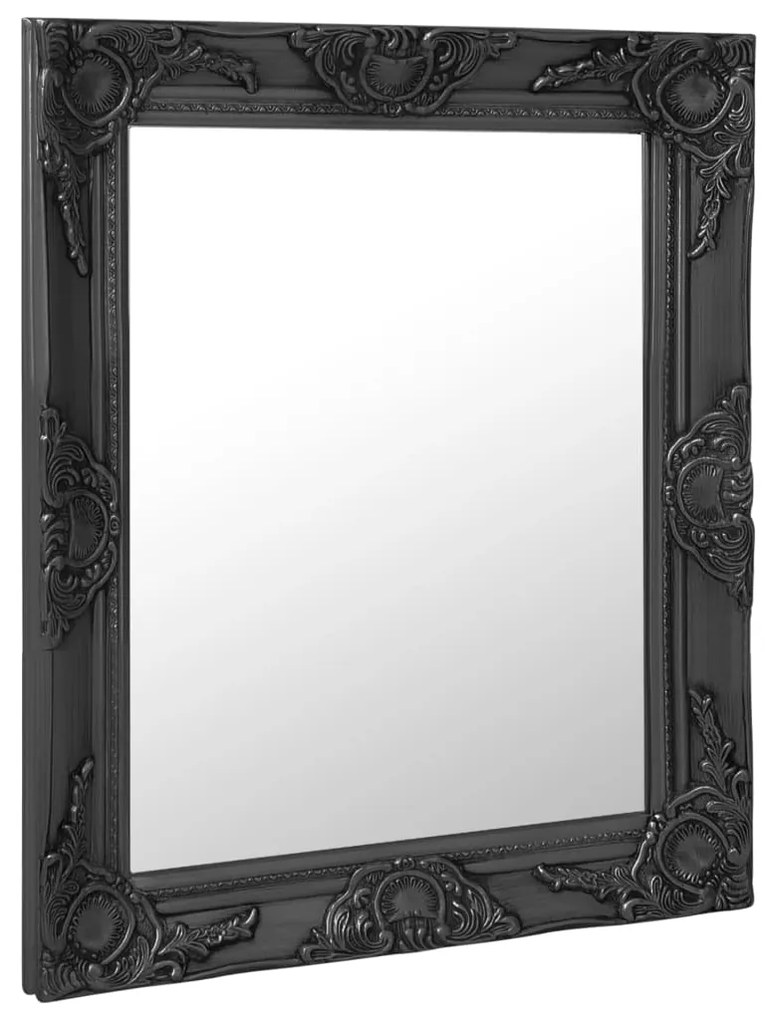 vidaXL Καθρέφτης Τοίχου με Μπαρόκ Στιλ Μαύρος 50 x 60 εκ.
