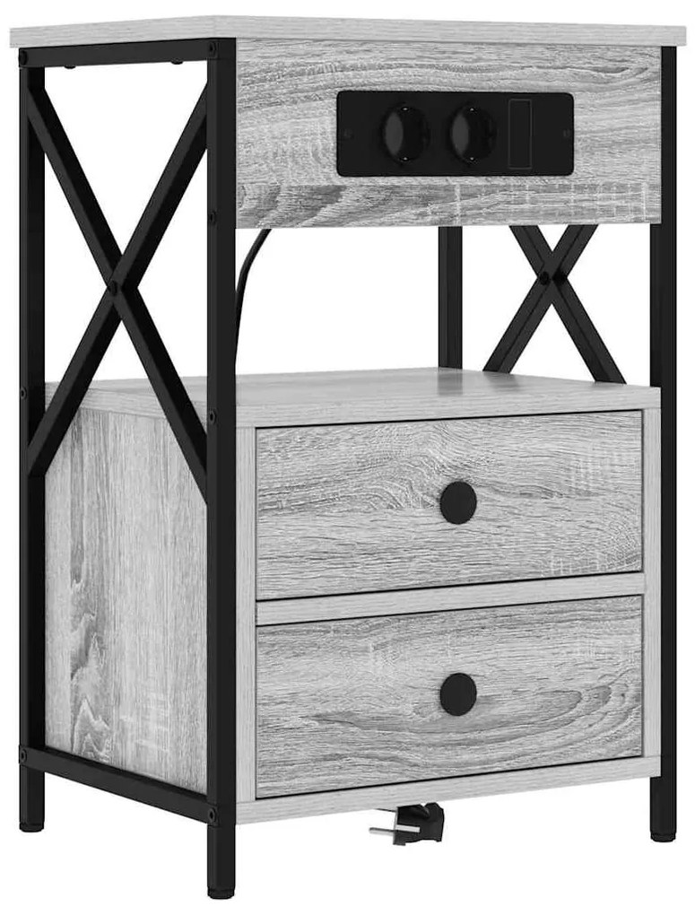 vidaXL Κομοδίνο Γκρι sonoma 40 x 31 x 60 εκ. Επεξεργασμένο ξύλο