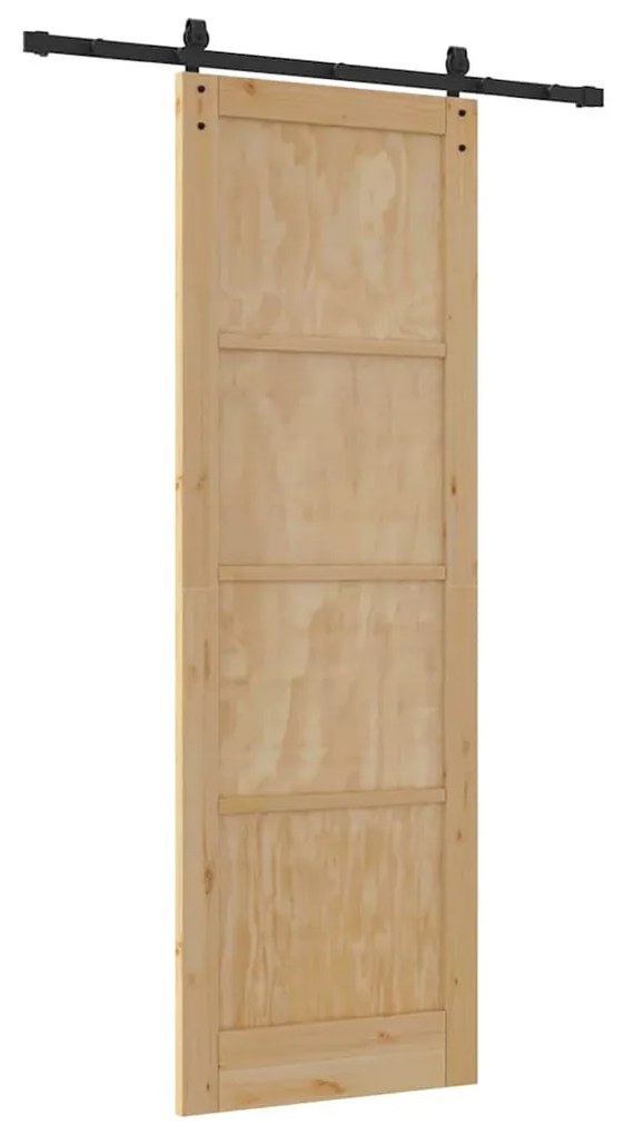 vidaXL Συρόμενη Πόρτα Φυσικό και μαύρο 78 x 232 cm