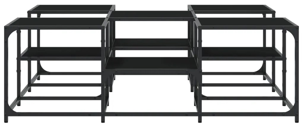 vidaXL Τραπεζάκι Σαλονιού Μαύρο 121x121x40 εκ. από Επεξεργασμένο Ξύλο