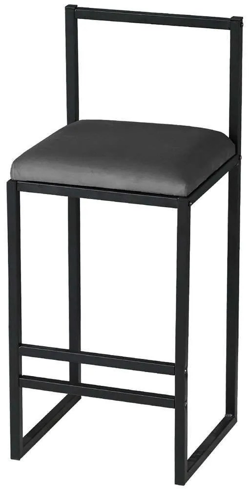 Σκαμπό Μπαρ Nordic 118BRN1169 35x35x80cm Anthracite-Black Μέταλλο