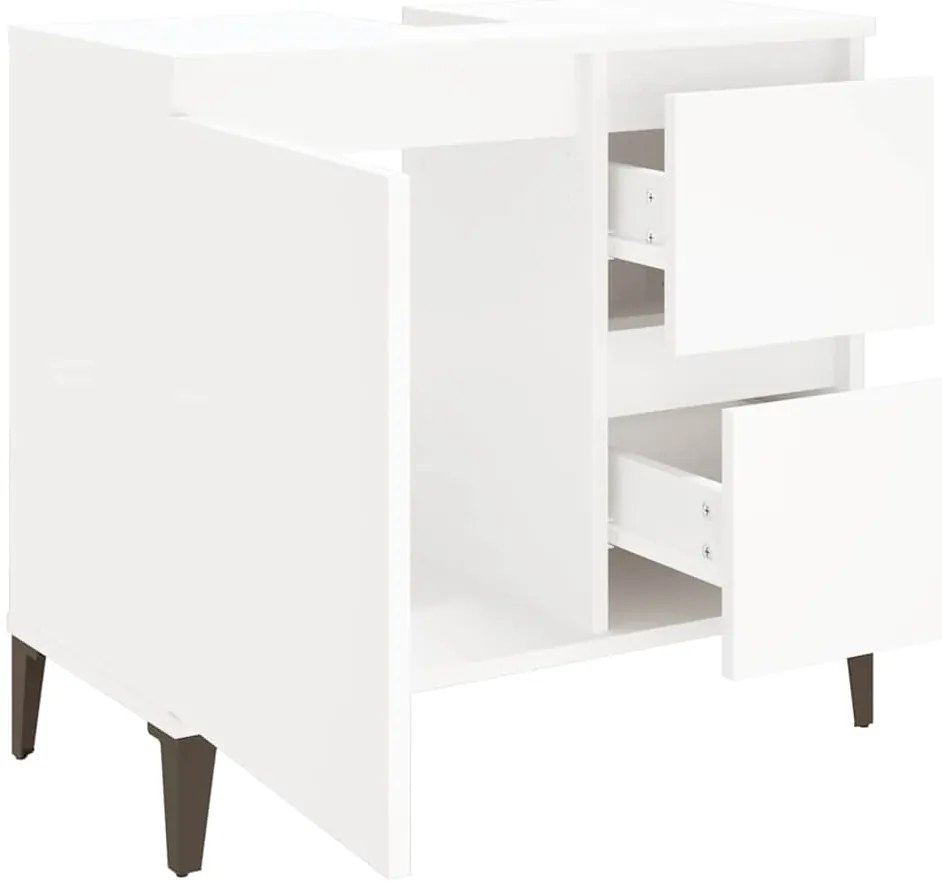 vidaXL Ντουλάπι Μπάνιου Λευκό 65 x 33 x 60 εκ. από Επεξεργασμένο Ξύλο