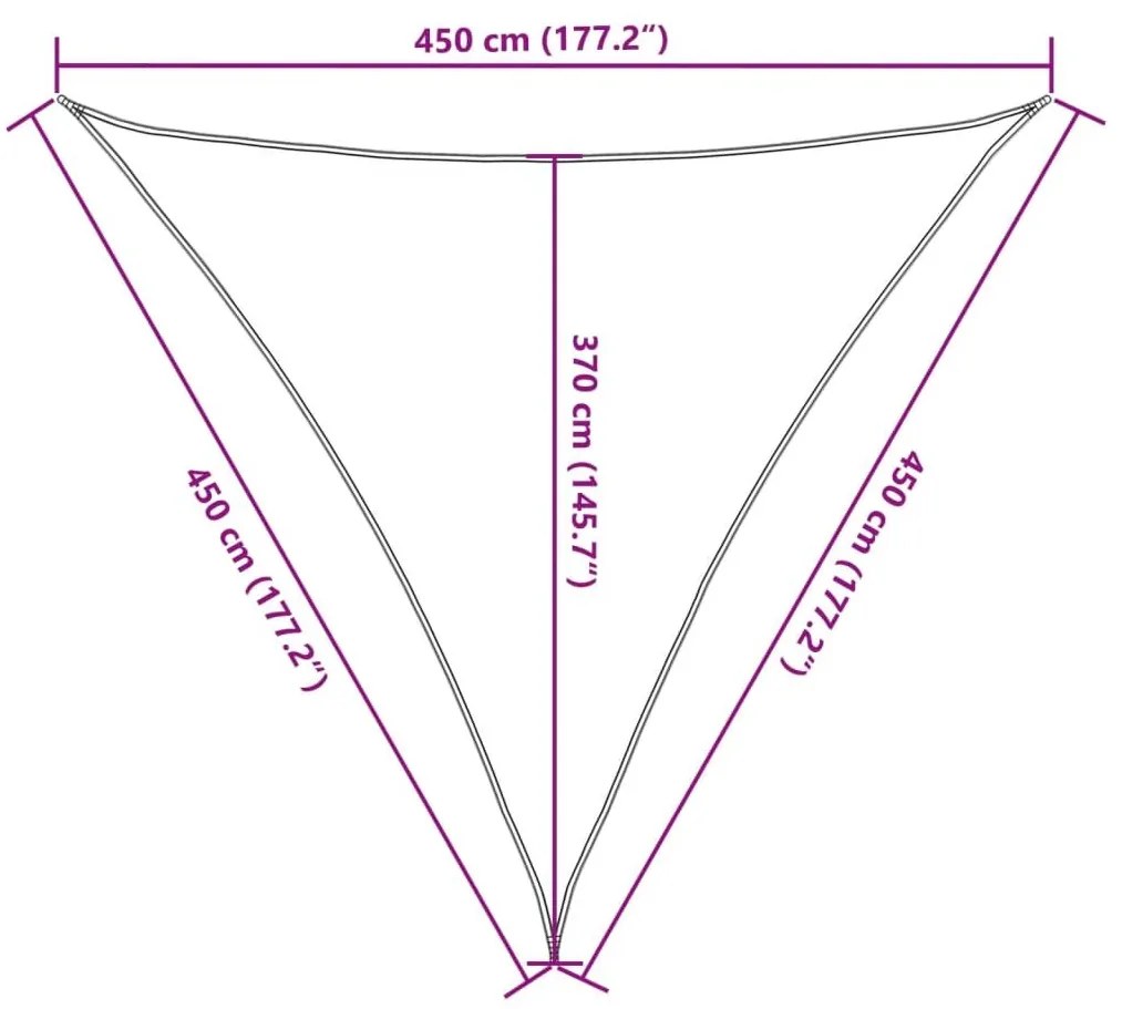 Πανί Σκίασης Κρεμ 4,5 x 4,5 x 4,5 μ. από HDPE 160 γρ./μ² - Κρεμ