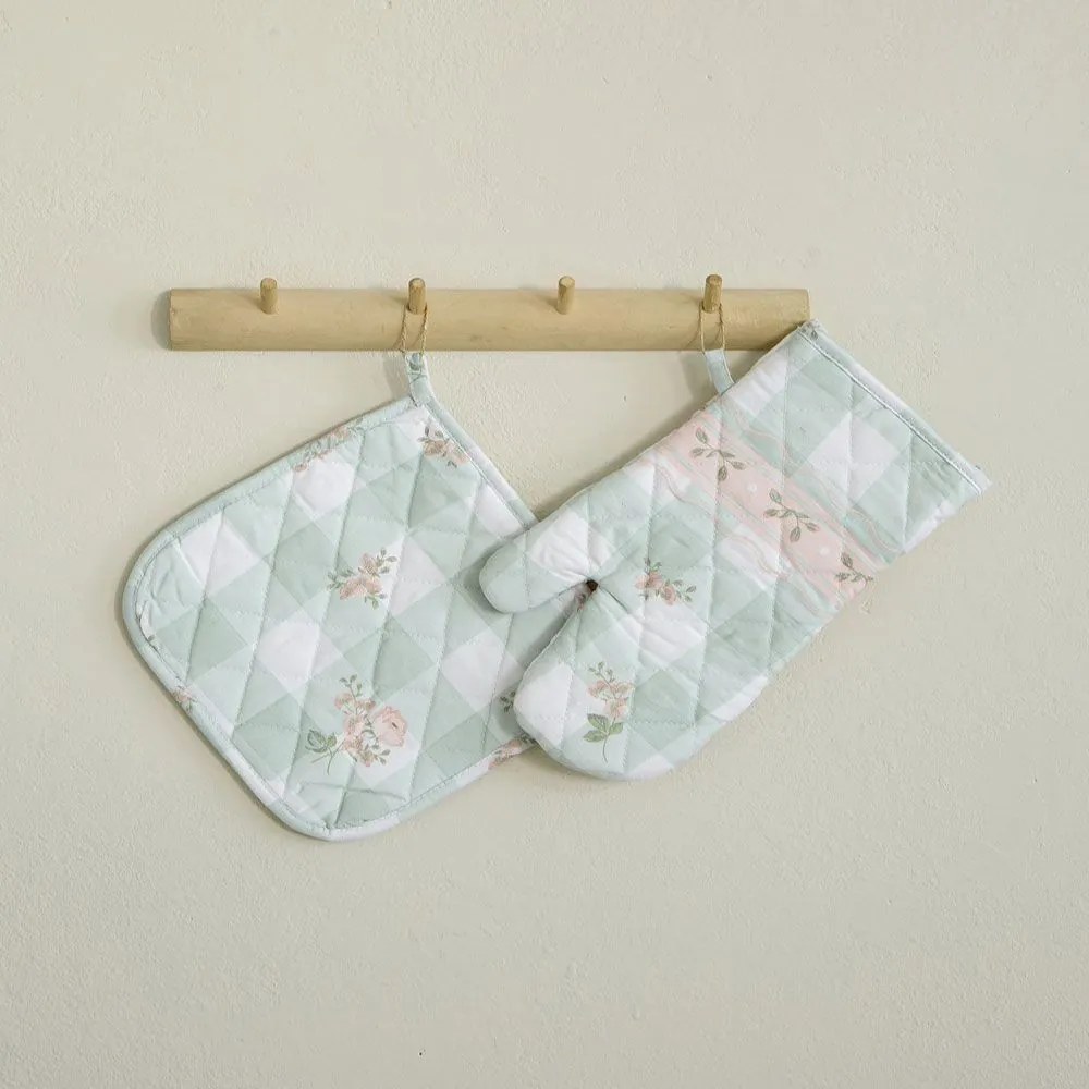Πιάστρα Και Γάντι Κουζίνας Iris (Σετ 2τμχ) One Size Mint Nima 100% Cotton