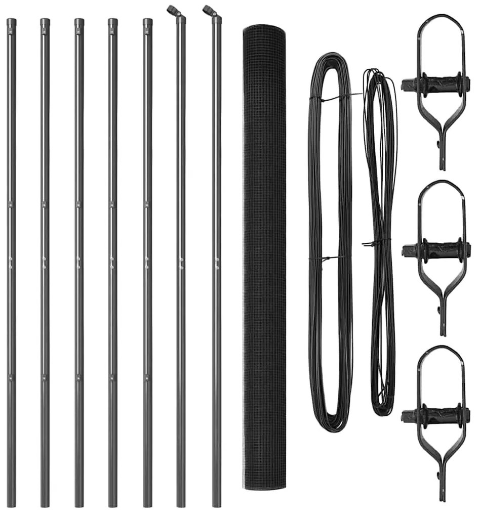 vidaXL Στύλος Περιφράξεων Γκρι 10 x 1,6 μ (16 x 16 χιλιοστά πλέγμα)