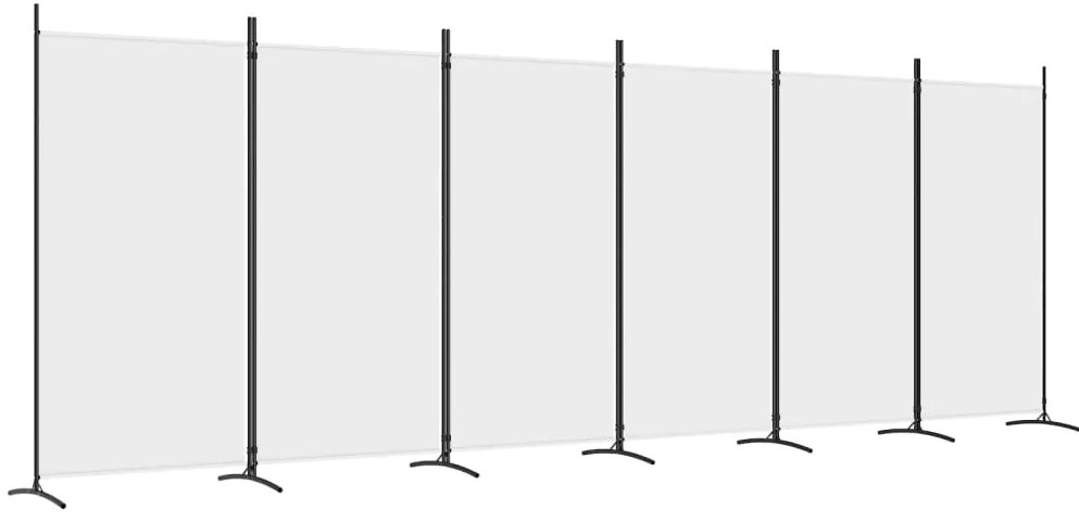 vidaXL Διαχωριστικό Δωματίου με 6 Πάνελ Λευκό 520 x 180 εκ. από Ύφασμα