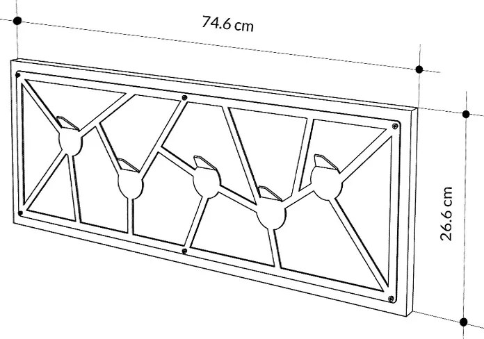 Κρεμάστρα τοίχου Trace Megapap χρώμα λευκό 74,6x1,8x26,6εκ. - GP037-0209,1