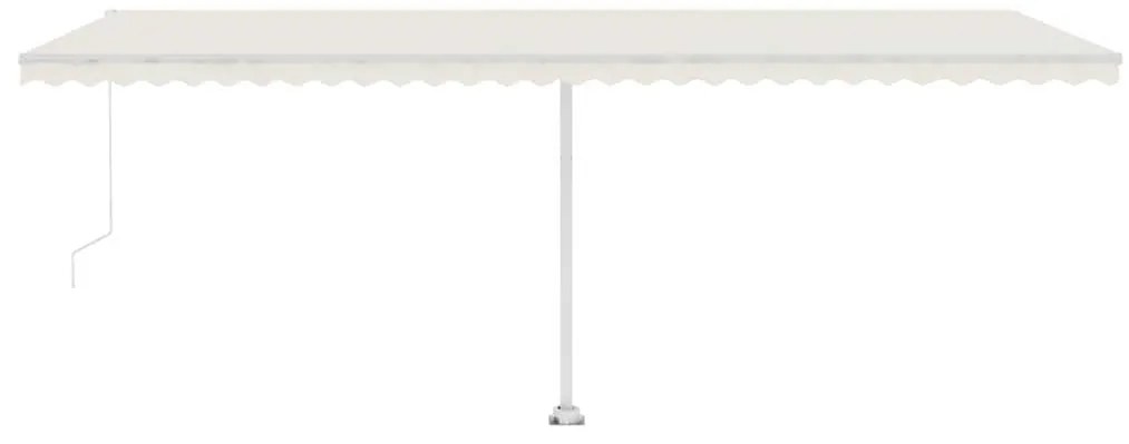 vidaXL Τέντα Συρόμενη Χειροκίνητη με LED Κρεμ 600 x 300 εκ.
