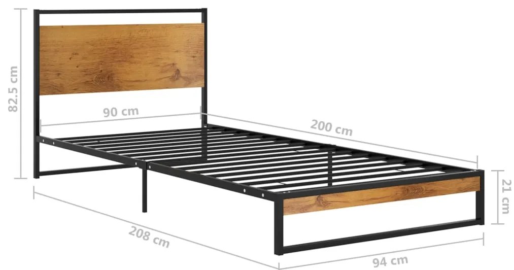 vidaXL Πλαίσιο Κρεβατιού 90 x 200 εκ. Μεταλλικό