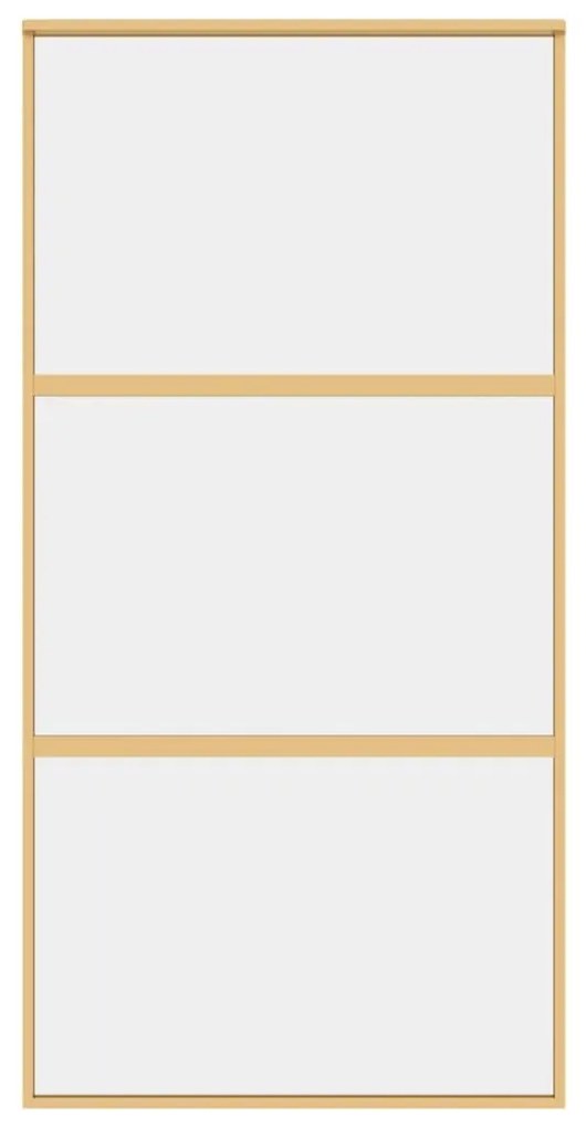 Συρόμενη Πόρτα Χρυσή 102,5x205 εκ. από Γυαλί ESG και Αλουμίνιο - Χρυσό