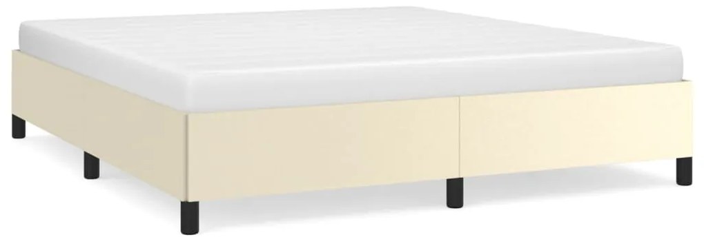 vidaXL Πλαίσιο Κρεβατιού Κρεμ 160x200 εκ. από Συνθετικό Δέρμα