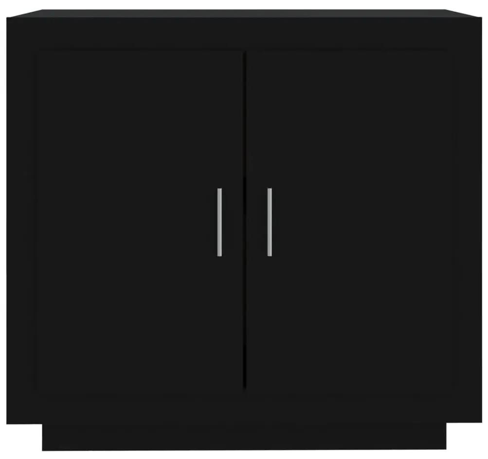 Συρταριέρα Μαύρη 80x40x75 εκ. από Επεξεργασμένο Ξύλο - Μαύρο