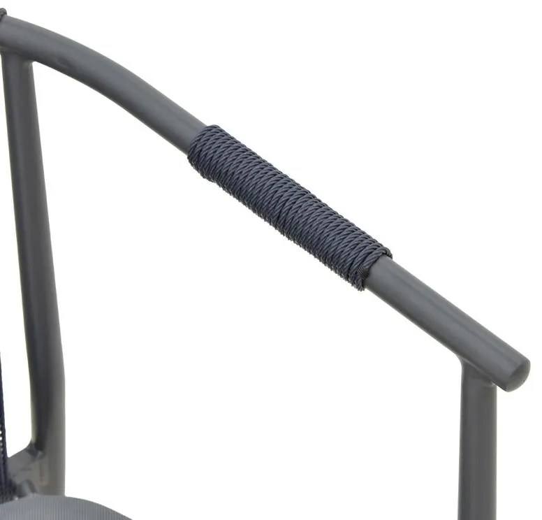 Καρέκλα - Πολυθρόνα Convince αλουμινίου στοιβαζόμενη με γκρι σκελετό-textilene-pe rattan 56x63x82 εκ. 56x63x82 εκ.