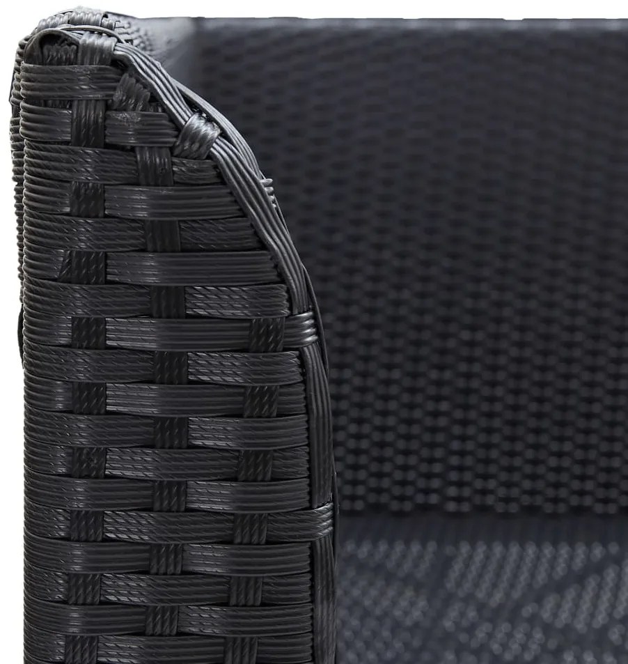 vidaXL Καναπέδες Κήπου Γωνιακοί 2 τεμ. Μαύροι από Συνθετικό Ρατάν