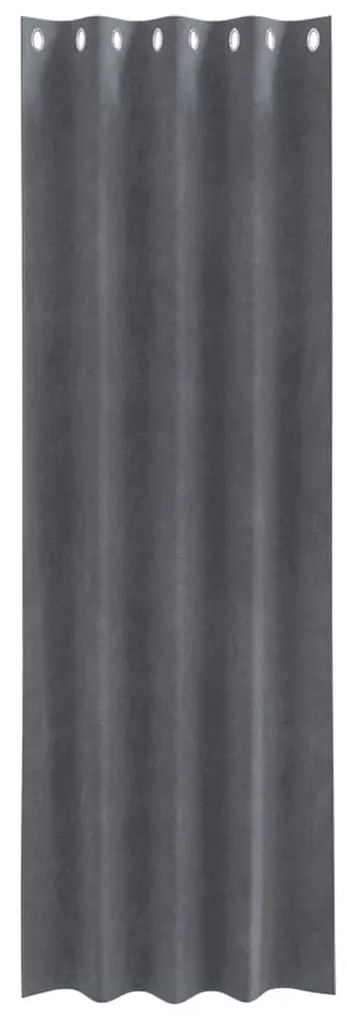 vidaXL Κουρτίνες με κουρτίνες 2 pcs Ανοιχτό γκρι 140 x 225 cm Βελούδο