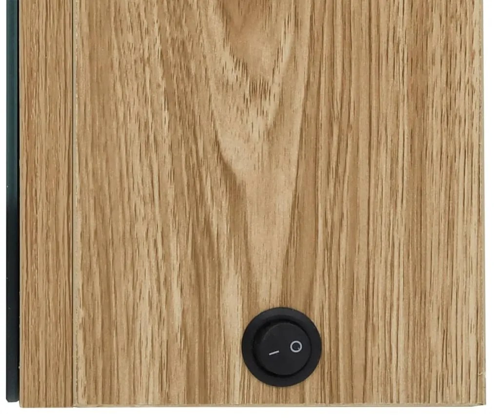 vidaXL Καθρέφτης Μπάνιου με Ντουλάπι &amp; LED Χρώμα Δρυός 80x12x68 εκ.