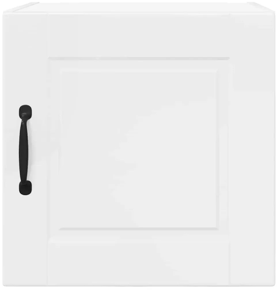 vidaXL Κρεμαστό ντουλάπι κουζίνας με ράφι 2 pcs Υψηλής γυαλάδας λευκό