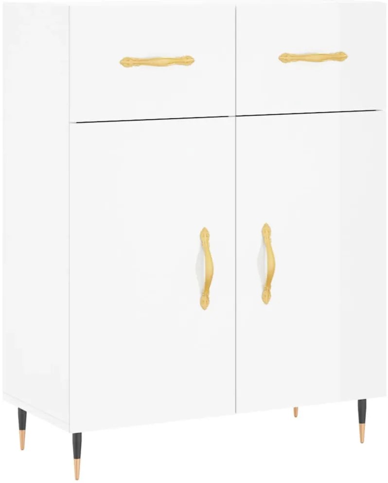 vidaXL Ντουλάπι Γυαλιστερό Λευκό 69,5x34x90 εκ. Επεξεργασμένο Ξύλο