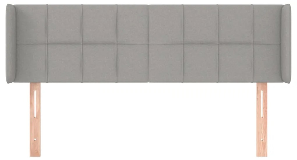 vidaXL Κεφαλάρι με Πτερύγια Ανοιχτό Γκρι 147x16x78/88 εκ. Υφασμάτινο